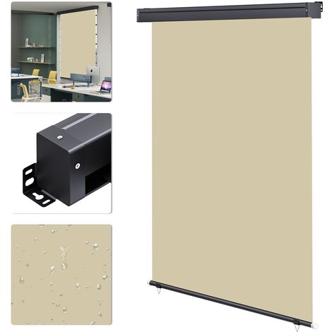 Senkrechtmarkise 160x250 cm Markise Seitenmarkise Beige Windschutz Sonnenschutz Seitenrollo Terrassendach Balkonmarkise Schutz