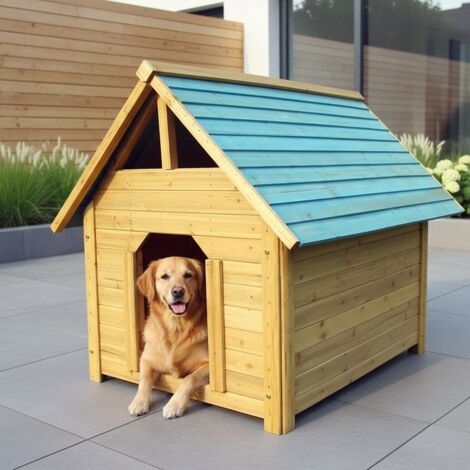 95CM Hundehütte wetterfest Hundekäfig Holz Hundehaus Haustierhütte Hundehöhle