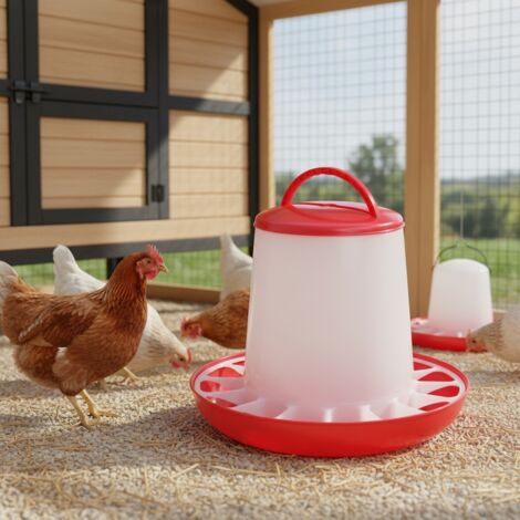 Futterautomat Geflügel Kunststoff Stülptränke Hühnertränke Tränke Wasserspender Vogelfutterspender - Futterspender - 3 KG