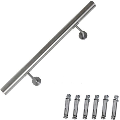 Edelstahl Handlauf Edelstahl Wandhandlauf Wand Geländer Treppe Stange Brüstung Griff Treppenhandlauf Ttreppengeländer Rundhandlauf - 110 x Ø4,2 cm