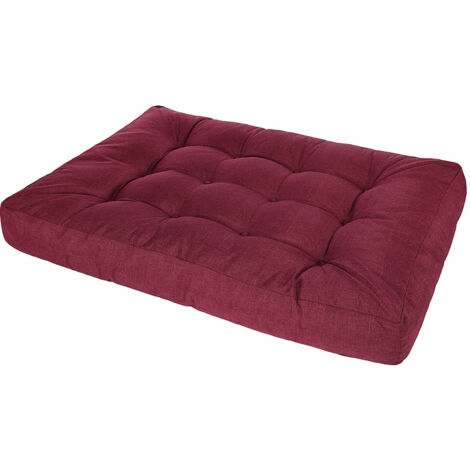 Palettenkissen Palettenauflage Leinen Sitzkissen Palettenpolster Polster Palettensofa Paletten Kissen Outdoor Sitzauflage - 120x80x18CM weinrot