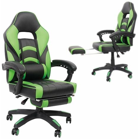 Racing Gaming Stuhl Bürostuhl Schreibtischstuhl Gamer Drehstuhl mit Fußstütze DE 