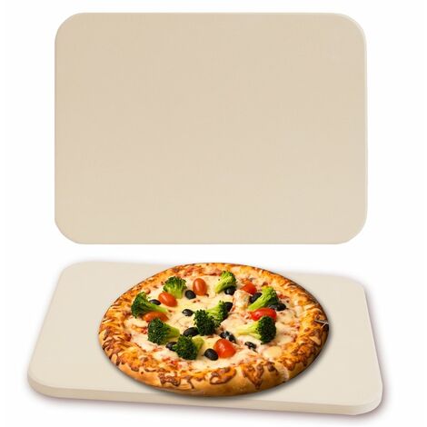 Pizzastein Brotbackstein Steinofen Cordierit 30x38 CM Beige Gasgrill Pizza Stone für knusprigen Boden Küchen Zubehör Grillzubehör Italienische Art