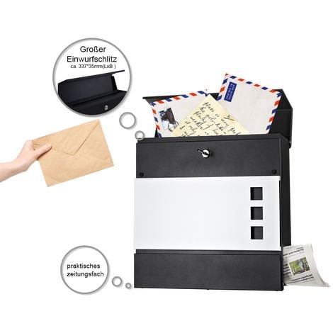 Briefkastenanlage in weiß Namenschild Wandbriefkasten Mailbox Postkast Letterbox 
