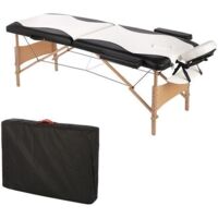 2 ZONEN MOBILE MASSAGELIEGE INKL.TASCHE KOSMETIKLIEGE KLAPPBAR WEISS/SCHWARZ NEU