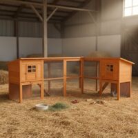 Hasenstall Hühnerstall Kaninchenstall Freigehege Freilauf Käfig Hasen Holz XXL