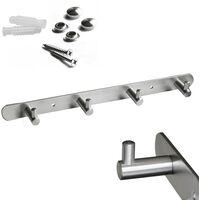 3/4/5/6 Haken Edelstahl Kleiderhaken Hakenleiste Tür Bad Küche Haken Garderobe 