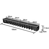 Entwässerungsrinne Polymerbeton mit Stahlzarge mit Gussrost Kl.B125 bis 12,5 t 