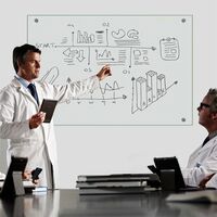 Whiteboard Memoboard Glasboard ESG Sicherheitsglas Klarglas Wandtafel Glastafel Pinnwand Edelstahl - 90x55