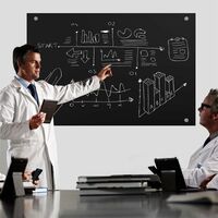 Whiteboard Memoboard Glasboard ESG Sicherheitsglas Schwarz Wandtafel Glastafel Pinnwand Edelstahl - 90x50