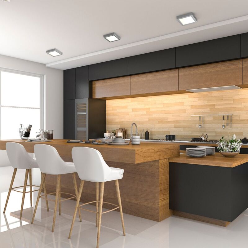 Unterbauleuchte LED Panel 12W Aufbaustrahler Küche Spot GRAU Aufputz-Deckenlampe