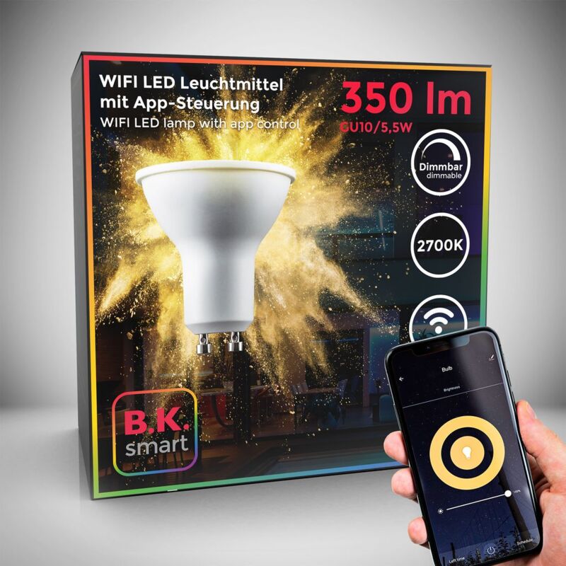 LED WiFi Leuchtmittel SmartHome Lampe Licht dimmbar GU10 Alexa 5,5W Birne Google