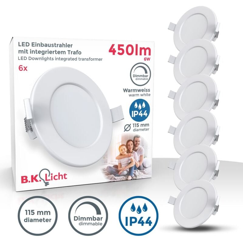 6X 5W LED Einbaustrahler Badleuchte Spot Deckenleuchte Downlight Einbaustrahler