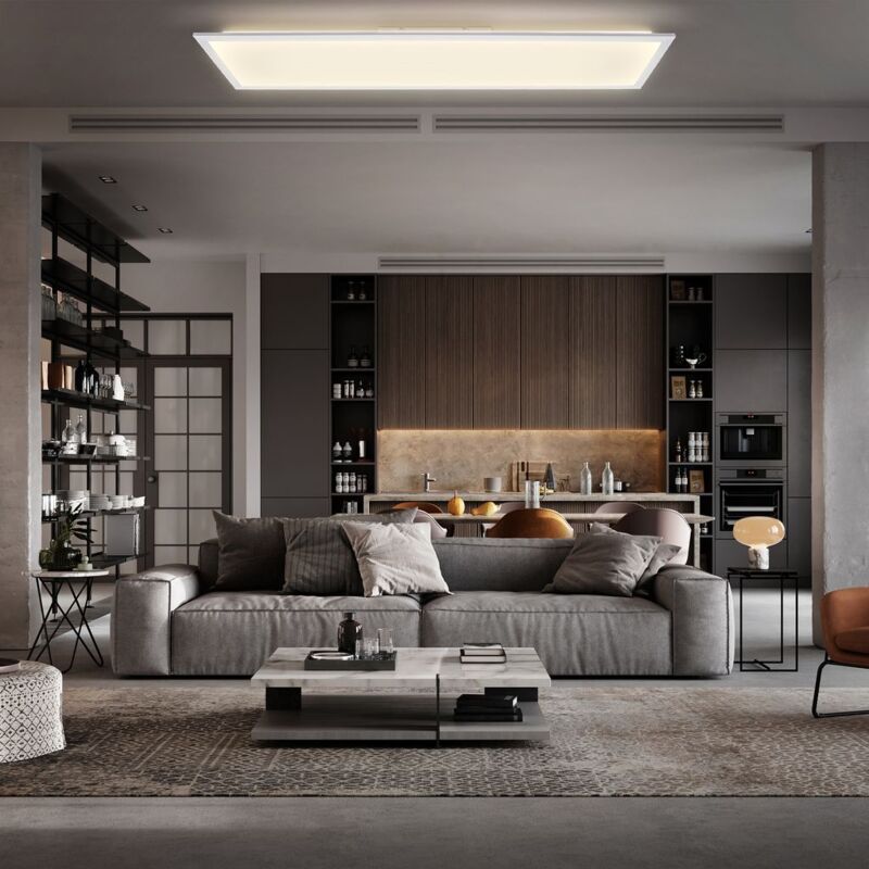 indirektes LED dimmbar weiß Licht flach 36W Deckenleuchte Wohnzimmer CCT Panel
