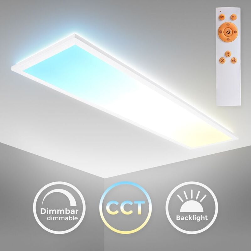 24W LED Wohnzimmer CCT dimmbar Licht Deckenleuchte flach weiß indirektes Panel