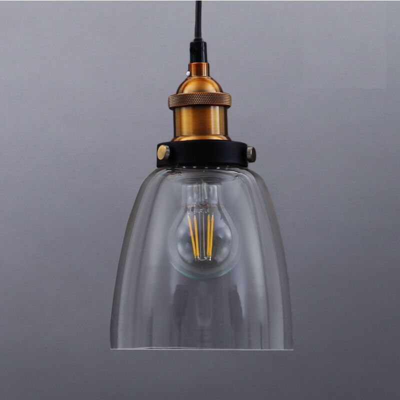 Glas Deckenleuchte Retro Deckenlampe Vintage Pendelleuchte Loft Edison  Lampen