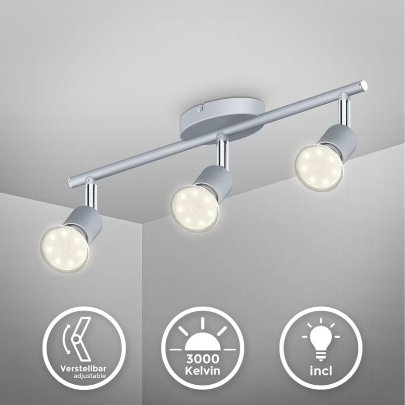 Wohnzimmer Decken-Lampe Büro GU10 Deckenleuchte Küche LED Spot-Leuchte 3-flammig