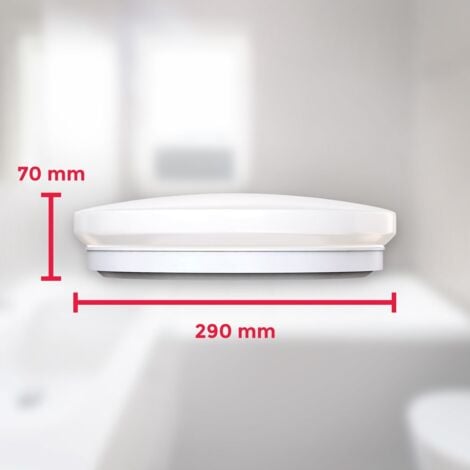 Deckenleuchte Ø29 cm - 12W, 1200lm, LED, IP44, neutralweiß, weiß