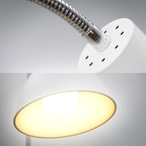 Lampe Stehlampe Stand weiß 1-flammig Metall Stehleuchte Standleuchte Industrial Design