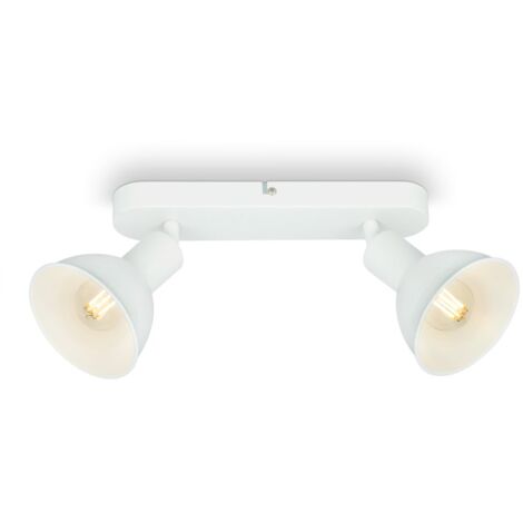 Deckenlampe Spotleuchte Wohnzimmerleuchte schwenkbar 2 Flammig E27 Gitter weiß