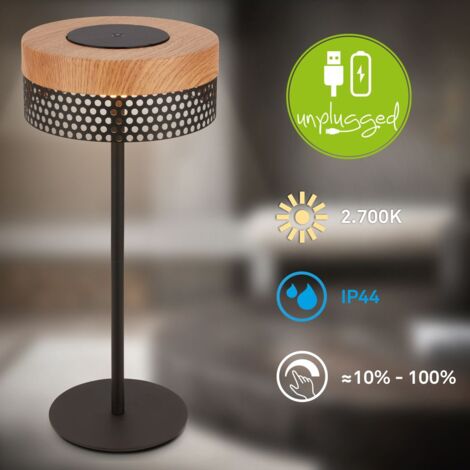 Kleine Tischlampe Led Akku LED Akku Tischleuchte Dimmbar - 3 Lichtfarben, USB-C, IP54 Für Indoor & Outdoor Dimmbare Tischlampe