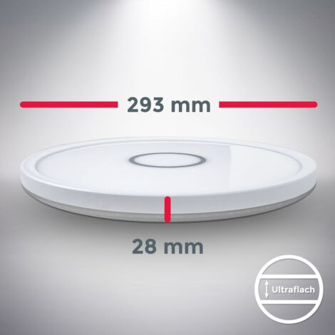 Deckenleuchte Ø29,3 cm - 18W, 2400lm, LED, neutralweiß, rund, silberfarbig