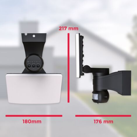 Außenstrahler - 20W, 2300lm, IP44, LED, mit Bewegungsmelder, neutralweiß, schwarz