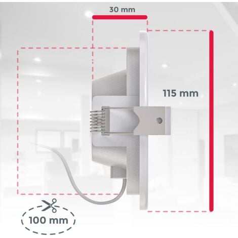 Einbauspot 100mm 3er Set - 230V, 6W, 450lm, LED, IP44, warmweiß, weiß