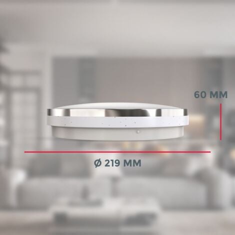 Deckenleuchte Ø21,9 cm - 10W, 900lm, LED, Sternenhimmel, neutralweiß, chromfarbig