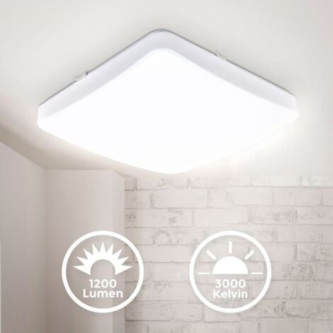 LED Deckenlampe Deckenleuchte Wohnzimmer 12W 27cm quadrat Küche warmweiß Flur