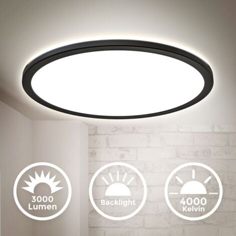 LED Deckenleuchte Ultraslim Deckenlampe Wohnzimmer Lampe Flurlampe Küche Schwarz