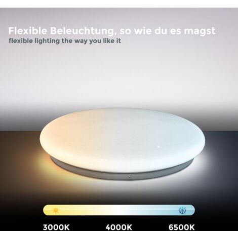 Deckenleuchte Ø33,8 cm - 17W, 1530lm, LED, dimmbar, Fernbedienung, CCT, weiß