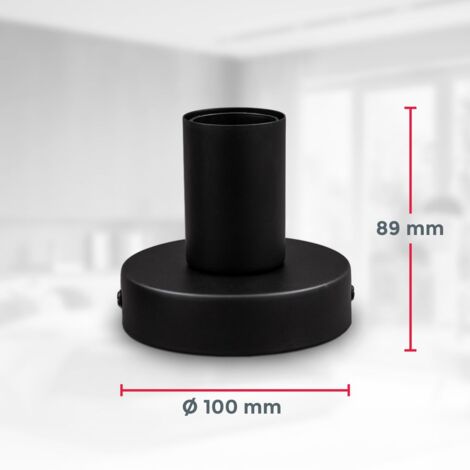 Deckenleuchte Ø10 cm - E27 Fassung, retro, 1-flammig, schwarz