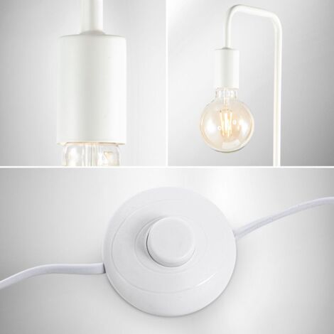 Stehlampe Retro Bogen Weiß E27 Design Stehleuchte Metall Skandinavisch Industrie