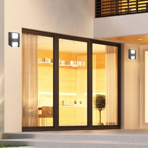 LED Außenlampe IP44 Fassadenleuchte Außenwandleuchte schwarz E27 Balkon  Hauswand