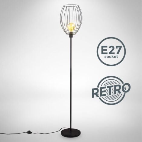 BRILLIANT Lampe Nori Standleuchte 1flg natur/weiß 1x A60, E27, 40W, geeignet  für Normallampen (nicht enthalten) Mit Fußschalter | Standleuchten