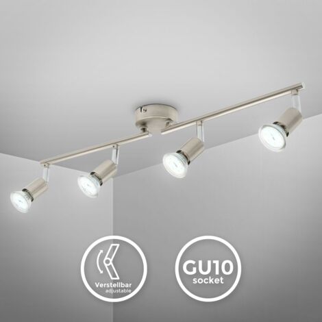 LED Deckenleuchte GU10 Metall Lampe schwenkbar Decken-Spot 4-flammig Wohnzimmer