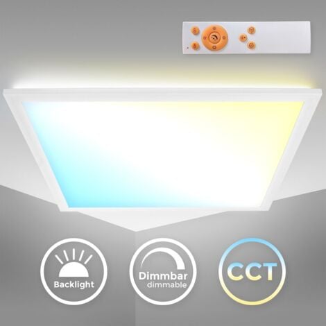 LED Einbaustrahler flach LED Einbaupanel quadratisch Einbau Deckenstrahler LED  Deckenleuchte weiß, Aluminium, 36W 4320lm Tageslichtweiß, LxBxH  59,5x59,5x3,3 cm, 2er Set