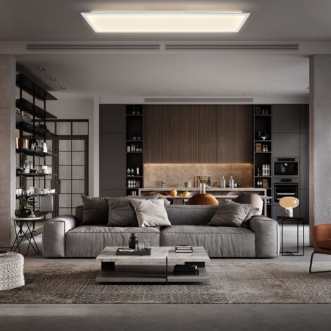 flach LED Wohnzimmer Licht indirektes weiß Deckenleuchte Panel dimmbar CCT 24W
