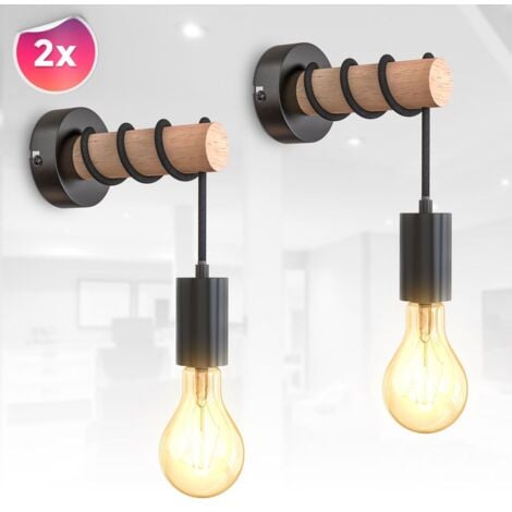 BRILLIANT Lampe, Vonnie Wandspot A60, 25W,Normallampen 1x E27, Metall/Holz/Textil, enthalten) schwarz/holzfarbend, (nicht