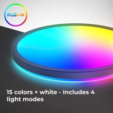 LED Panel 29 cm - 15W, 1850lm, dimmbar, Fernbedienung, RGBW, schwarz