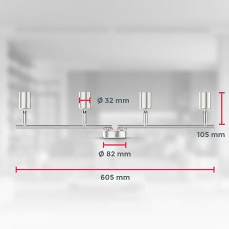 Deckenstrahler - 11,6W, 1040lm, LED, schwenkbar, GU10, warmweiß, matt-nickel