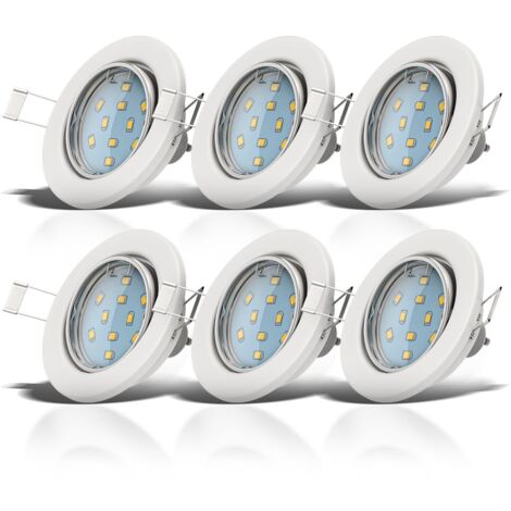 Einbauspot 10er Set 68mm Lochmaß - GU10, 3W, 250lm, LED, warmweiß, matt-nickel