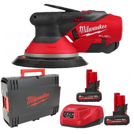 Levigatrice Palmare Rotoorbitale 150mm M12 +2 Batt. 5Ah Con Orbita Milwaukee M12 FROS5-502X 2.5mm (1/3)