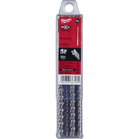 Set 10 punte SDS-PLUS MX4 Milwaukee 4932352046 8 X 165