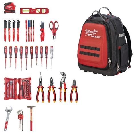 Zaino Packout elettricista Milwaukee 4932498407 73 pezzi