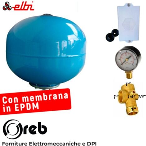 Vaso Espansione Kit Autoclave Idrosfera Lt Pressostato Raccordo Vie Manometro