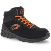 Scarpe antinfortunistiche Lotto First 600 Mid S3L SR FO ESD All Black/Samba Orange 43