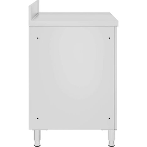 Table Inox Professionnel Table De Travail Commerciale Avec Armoire 60 X 60 X 96 Cm Acier Inoxydable Table De Travail Cuisine