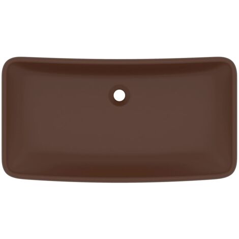 Lavabo de lujo cerámica rectangular marrón oscuro mate 71x38 cm